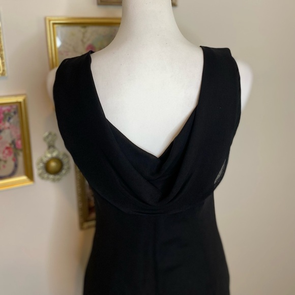 Vintage Y2K 90s Robbie Bee black pink roses silk bias cut party dress fairy 10P - Picture 5 of 7